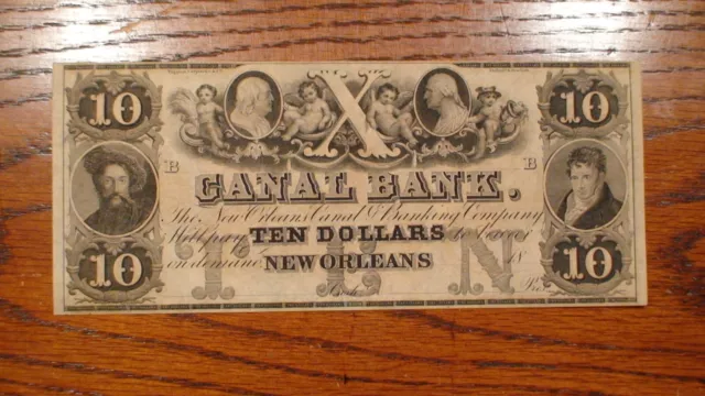 Canal Bank New Orleans Ten Dollar Uncirculated $10.00 Bill Note Buy It Now!