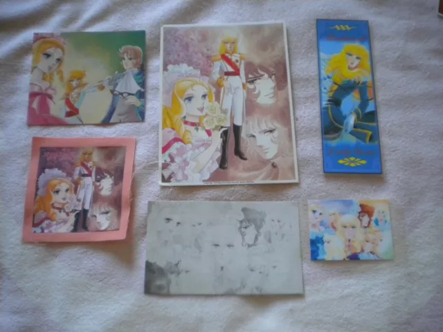 Lady Oscar Rose Versailles:lotto segnalibro,patch,card,depliant,altro... leggere