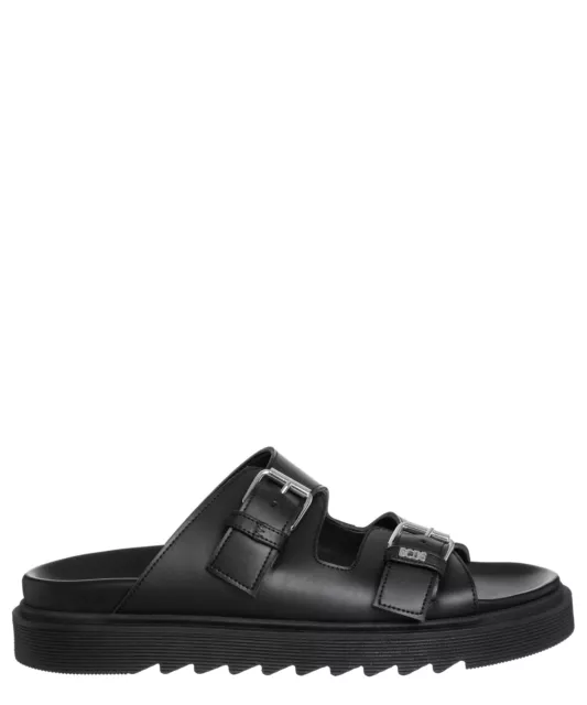 GCDS mule homme SS23U470075-02 logo Black Nero slip on chaussure chausson