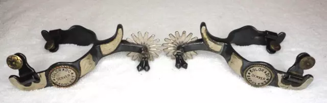 Vintage Pair Of Colorado Saddlery Spurs Denver Western Korea