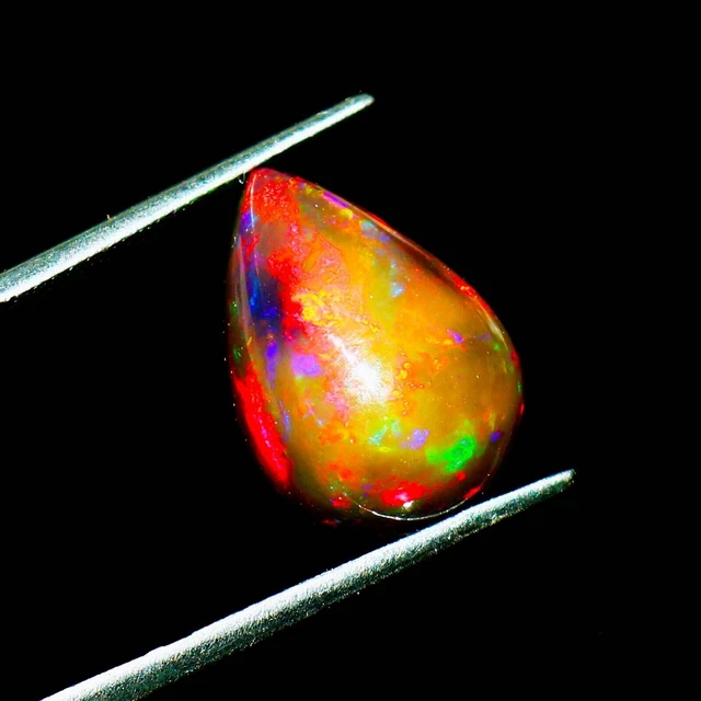 Perre préceuse cabochon ovale opale nore éthopenne naturelle 11*18