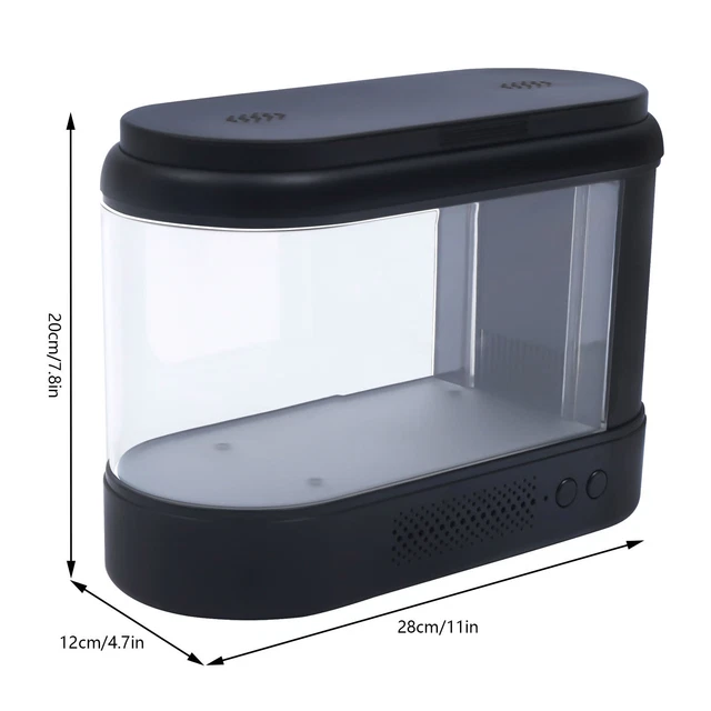Mini Aquarium Small Desktop Water Cycle Grass Tank Silent Landscape Fish Betta 3