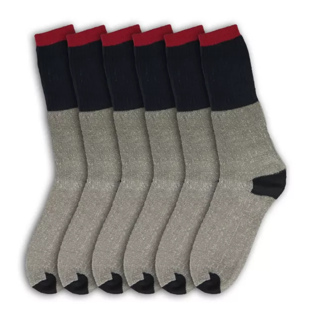 6 Pairs Mens Boot Socks Work Warm Hiking Winter Crew Thermal Socks