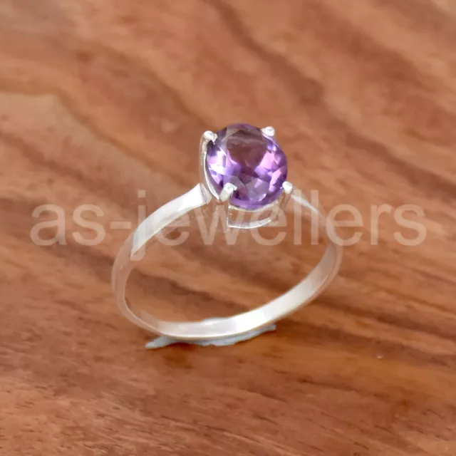 925 Sterling Silver Ring, Amethyst Ring, Ring for girls, Dainty Silver Ring