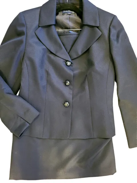 NWOT Evan Picone Designer Womens Lined Skirt Suit Size 18 Navy 2 Piece Jacket