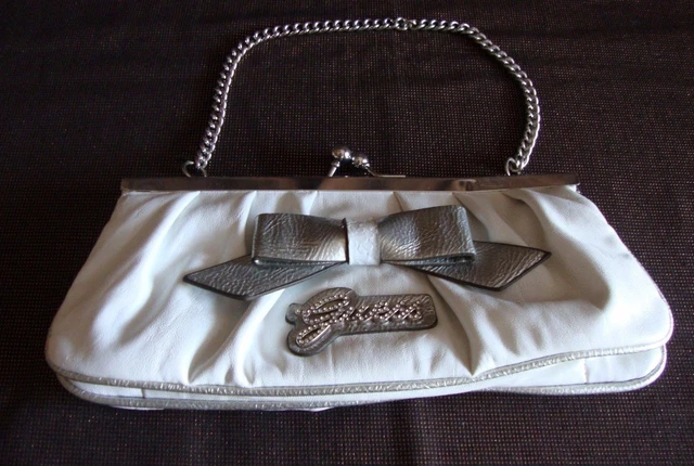 Pochette Guess Simili Cuir Façon Autruche Avec Chaînette - Très Bon état - Modèle Andrea Soirée