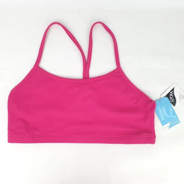 Energetiks Dancewear Pink Bra Crop Top Adult Size L, 14 T Back Gym BNWT $44.95