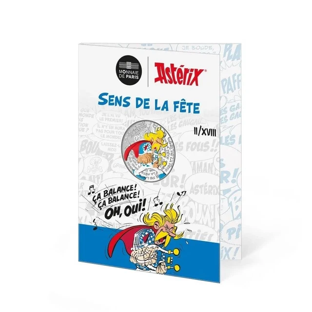 Pièce 1,5 Euro Argent BE France 2007 Astérix Le Banquet, Rare (2994 Ex.)