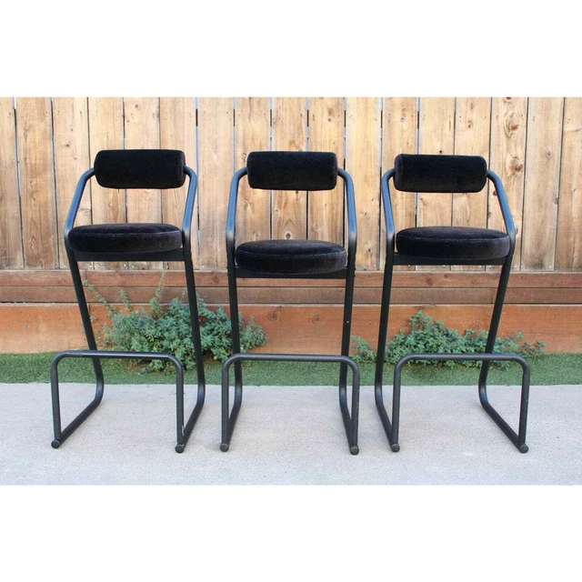 Vintage Set of 3 Amisco Barstools for Creations Gibo