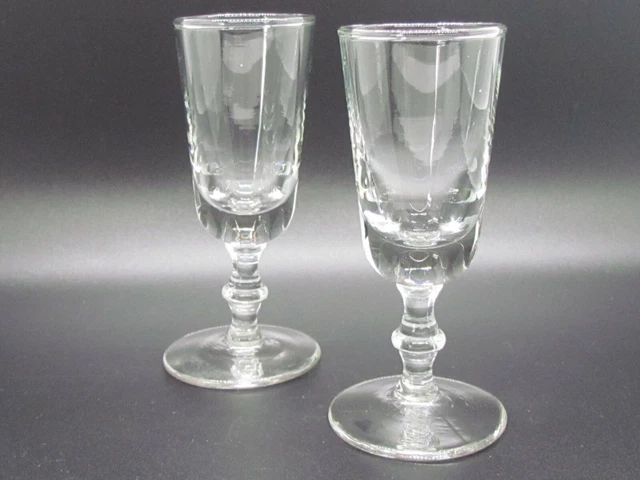 Set of 2 Libbey GEORGIAN Liqueur Cordials Clear Vintage 3 7/8" Mid Century