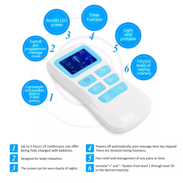 OSITO TENS Machine Physio Combo Stimulator TENS EMS 2 in 1 Unit Pulse Massager