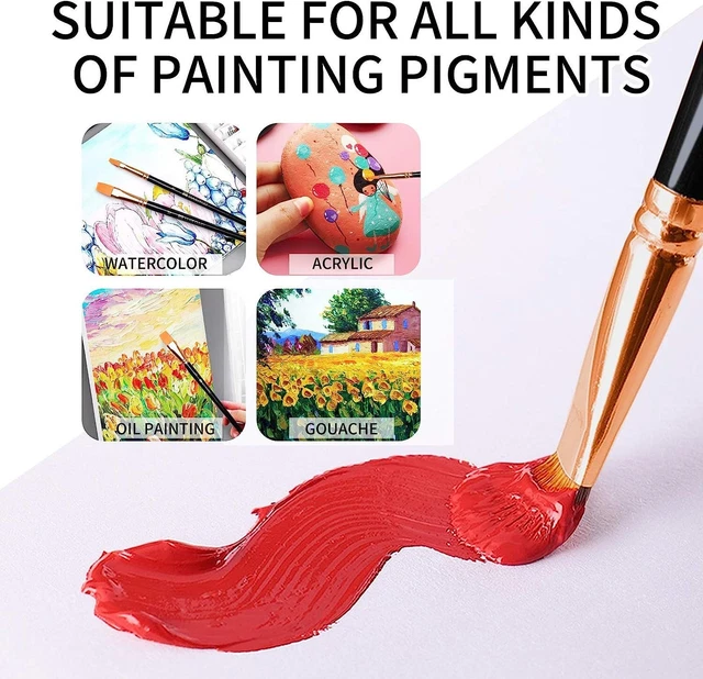 Set Di Pennelli Pittura, 12 Pennelli Professionali per Pittura Acrilica, Olio ✅ 7