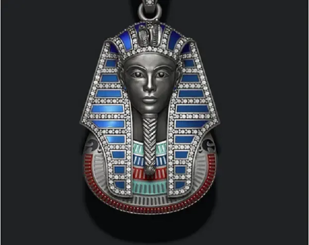 EGYPTIAN PHARAOH SPHINX EGYPT Pendant 20" 925 Sterling Silver plate Necklace Men