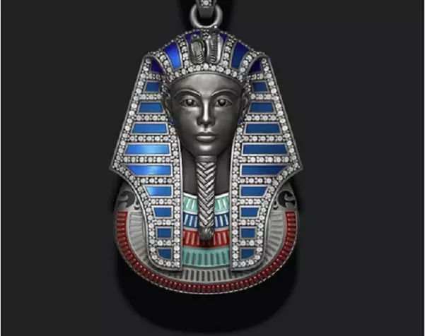 EGYPTIAN PHARAOH SPHINX EGYPT Pendant 22" 925 Sterling Silver plate Necklace Men