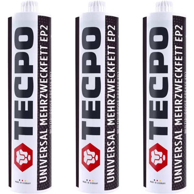 3x TECPO UNIVERSAL MEHRZWECKFETT 500g EP2 LITHIUM FETT SCHMIERFETT FETTPRESSE