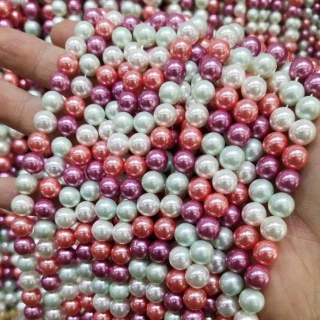 Wholesale 5pcs/package 6mm High gloss shell pearl loose bead