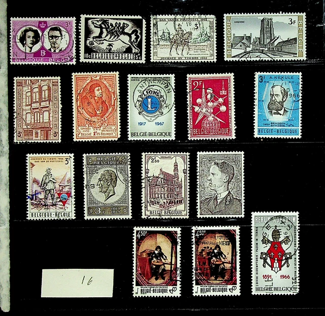 Belgique King Albert Bruxelles Expo Tableaux Set 16 Bon D'Occasion Timbres
