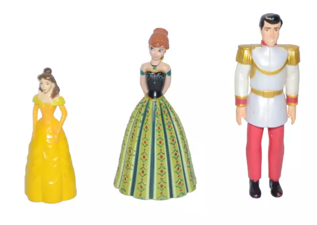 Disney Belle Anna Prince Charming Figurine Toys Hard Plastic
