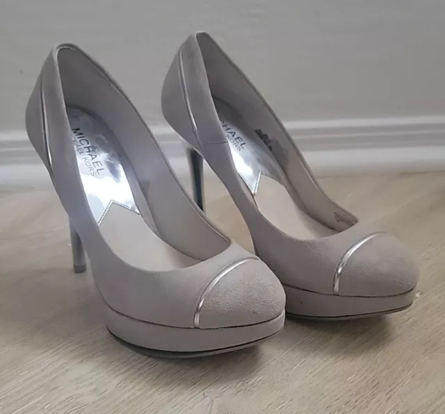 MICHAEL by Michael Kors Gray Suede Silver Pumps Stiletto Heels Size 7