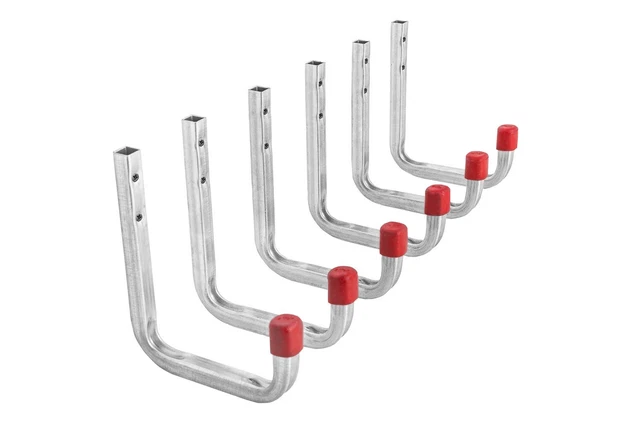 Ganci Da Parete Per Garage - 4 Pezzi Doppio Gancio In Acciaio Per Attrezzi, Scale E Scopi