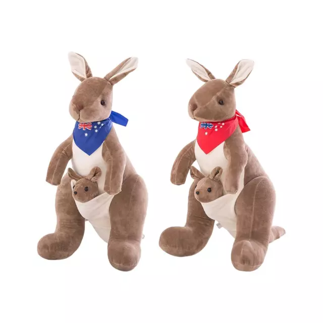 Kuscheltiere.biz Doudou kangourou kangourou avec bébé - Peluche sauvage  Kimberly - Doudou * biz, Marron