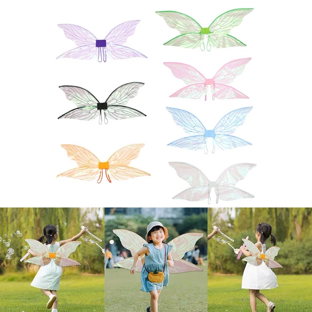 DAZZLEEX Ailes De Cigale / Fée Colorées – Cosplay Elfe, Princesse, Halloween, Carnaval (Bleu)