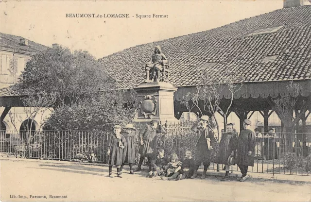 Cpa 82 Beaumont De Lomagne Square Fermat