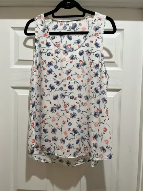 Dr2 by Daniel Rainn Womens Floral Blouse Sleeveless Size XL