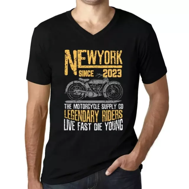 Camiseta de Cuello V para Hombre Motociclistas Legendarios Desde 2023