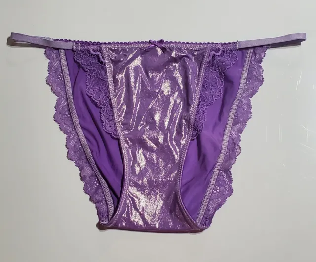 Victorias Secret Dream Angels String Bikini LACE Shiny 6/M PURPLE Foxglove Hot