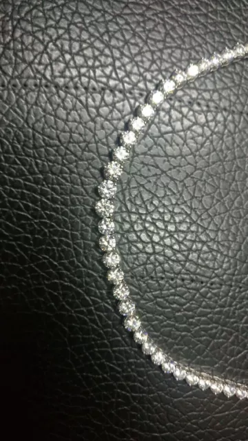 Tenis Collar mujer 20Ct Redondo Simulado Diamante 14K Oro Blanco Chapado 16''In 2