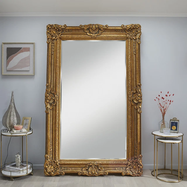 EXTRA LARGE LEANER Mirror Antique Gold Belgravia Grand Wall Mirror 223cm x 142cm £699.00