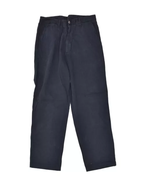 SCHOTT pantaloni chino dritti da uomo W34 L29 blu navy cotone BI31