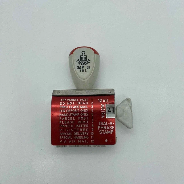 vintage 1990's TRODAT IDL 01 dial a phrase message stamp mail instructions ink