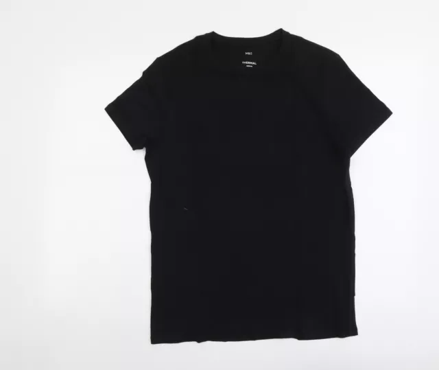 Camiseta para hombre Marks and Spencer negra acrílico talla M cuello redondo