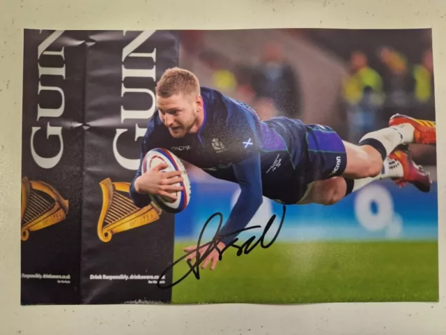 Finn Russell Signed 12x8 Scotland Rugby Photo, Six Nations *COA*