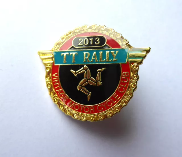 Vintage Motorcycle Club 2013 Isle of Man TT Rally Enamel Badge