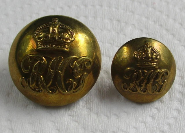 2x British Army:"ROYAL HORSE GUARDS BRASS BUTTONS" (Large, 24mm-17mm, WW1-WW2)