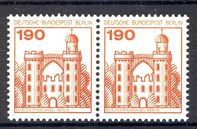 539 Burgen u.Schl. 190 Pf waag. Paar ** postfrisch