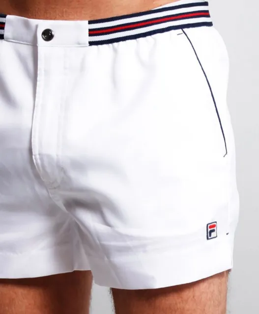 Fila Borg Hightide Wimbledon Retro weiße Tennisshorts - (Fußball Freizeit)