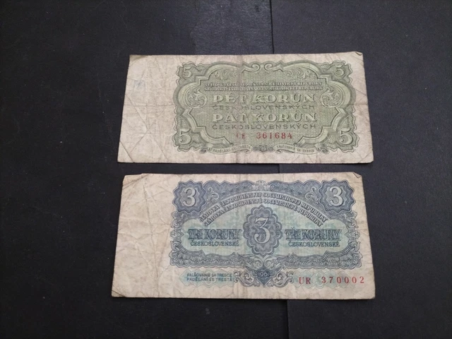 Czechoslovakia 2 banknotes 1961