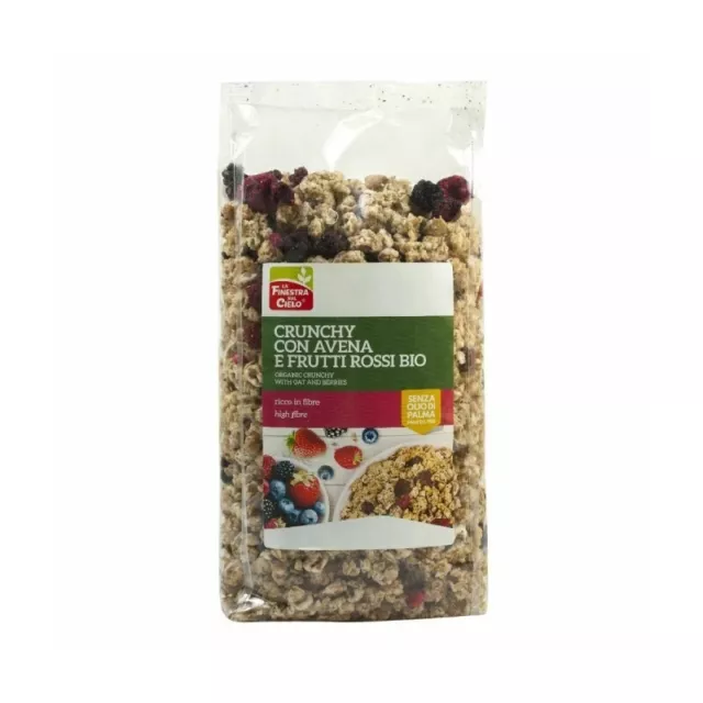 LA FINESTRA SUL CIELO Crunchy con Avena e Frutti Rossi Bio 375 g