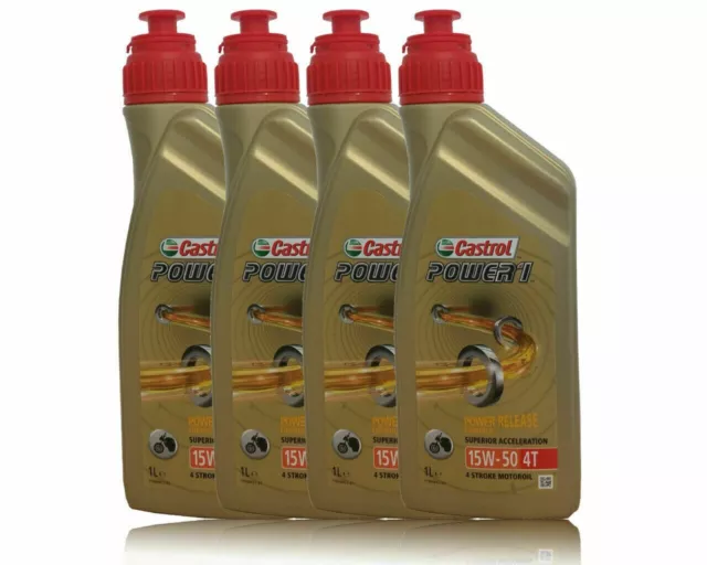 4 Litri Olio Motore Castrol Power 1 15W50 4T Semi Sintetico