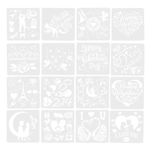 Plantillas de dibujo Plantilla de dibujo festivo Día de San Valentín Plantillas