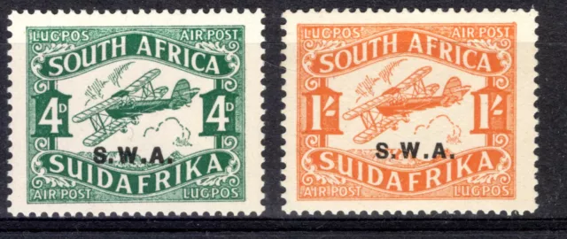 South West Africa 1930 sg 70b & 71b air mail 4d & 1/- UM