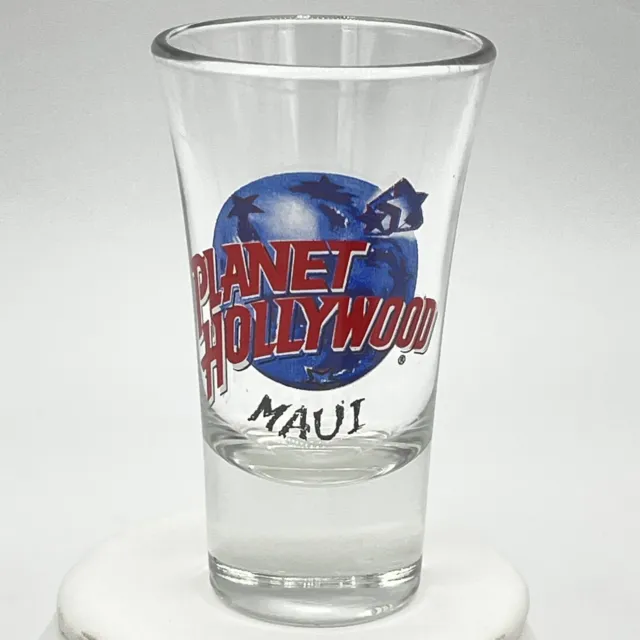 Planet Hollywood Fluted Shot Glass MAUI Classic Logo 3.5” Man Cave Tiki Bar