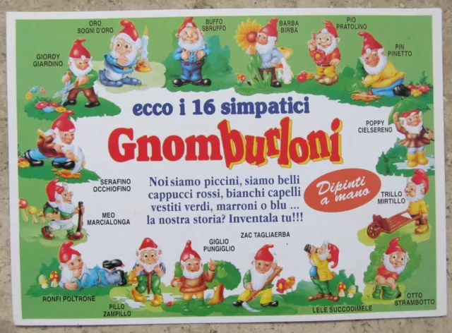 KINDER cartoncino GNOMBURLONI originale merendine 1992