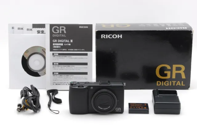 【NEAR MINT  w/Box】RICOH GR DIGITAL III 10.0MP Black Digital Camera From JAPAN