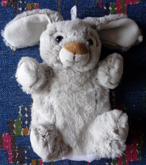 1Pa/  Doudou Roda Rodadou Marionnette Lapin Blanc Gris Chine Nez Beige Exc Etat