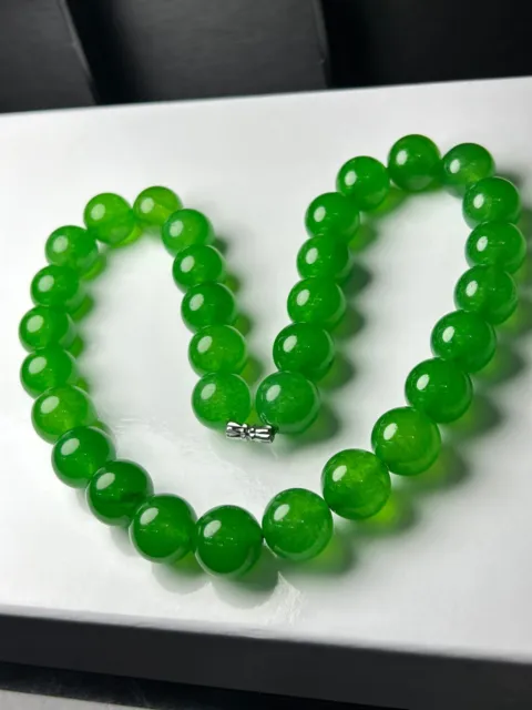 Certified Natural Ice Green Myanmar Beads Jade jadeite Necklaces & Pendants 16MM